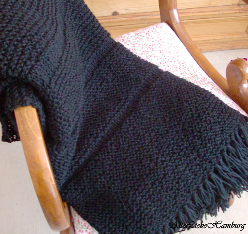 Wolldecke - Handgestrickt