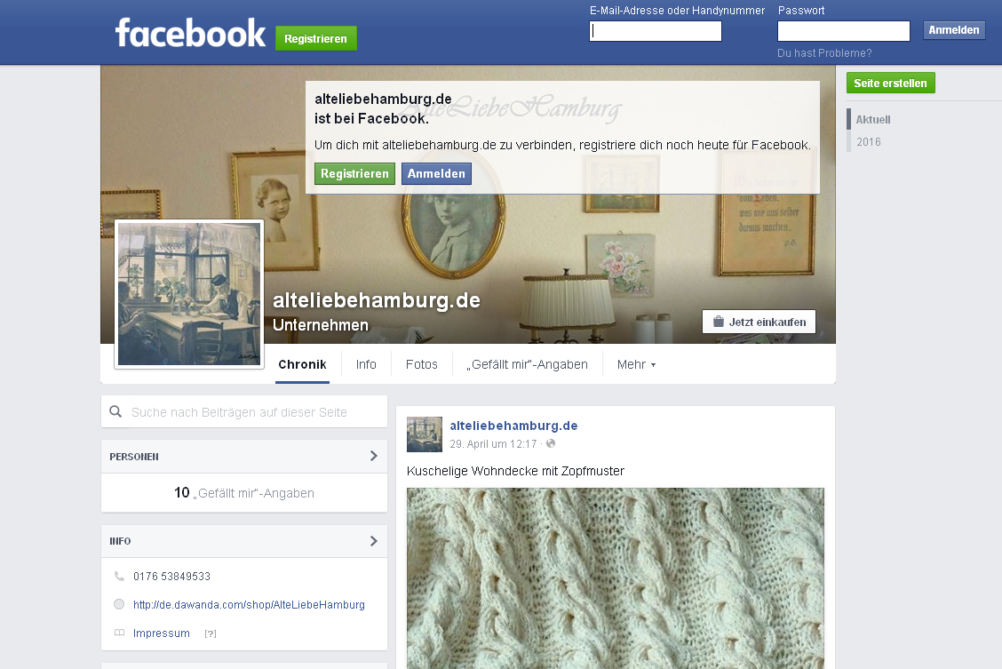 Facebookseite AlteLiebeHamburg