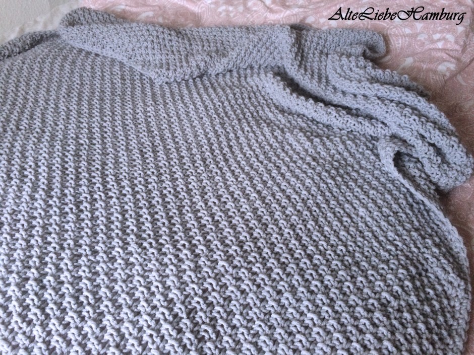Strickdecke Perlmuster Handarbeit Auftragsarbeit