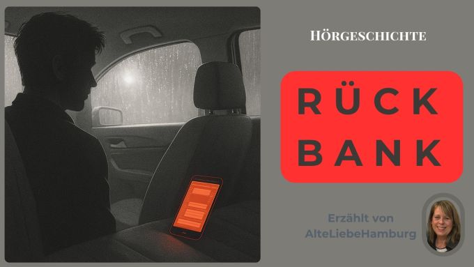 Ein Mann sitzt allein in seinem Auto und sieht auf sein smartphone.